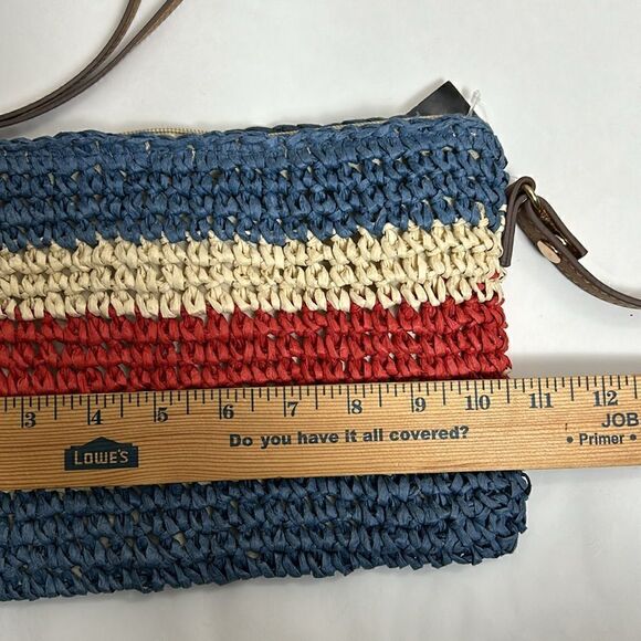 New INTERNATIONAL CONCEPT INC natural straw clutch wristlet crossbody bag - Picture 6 of 9